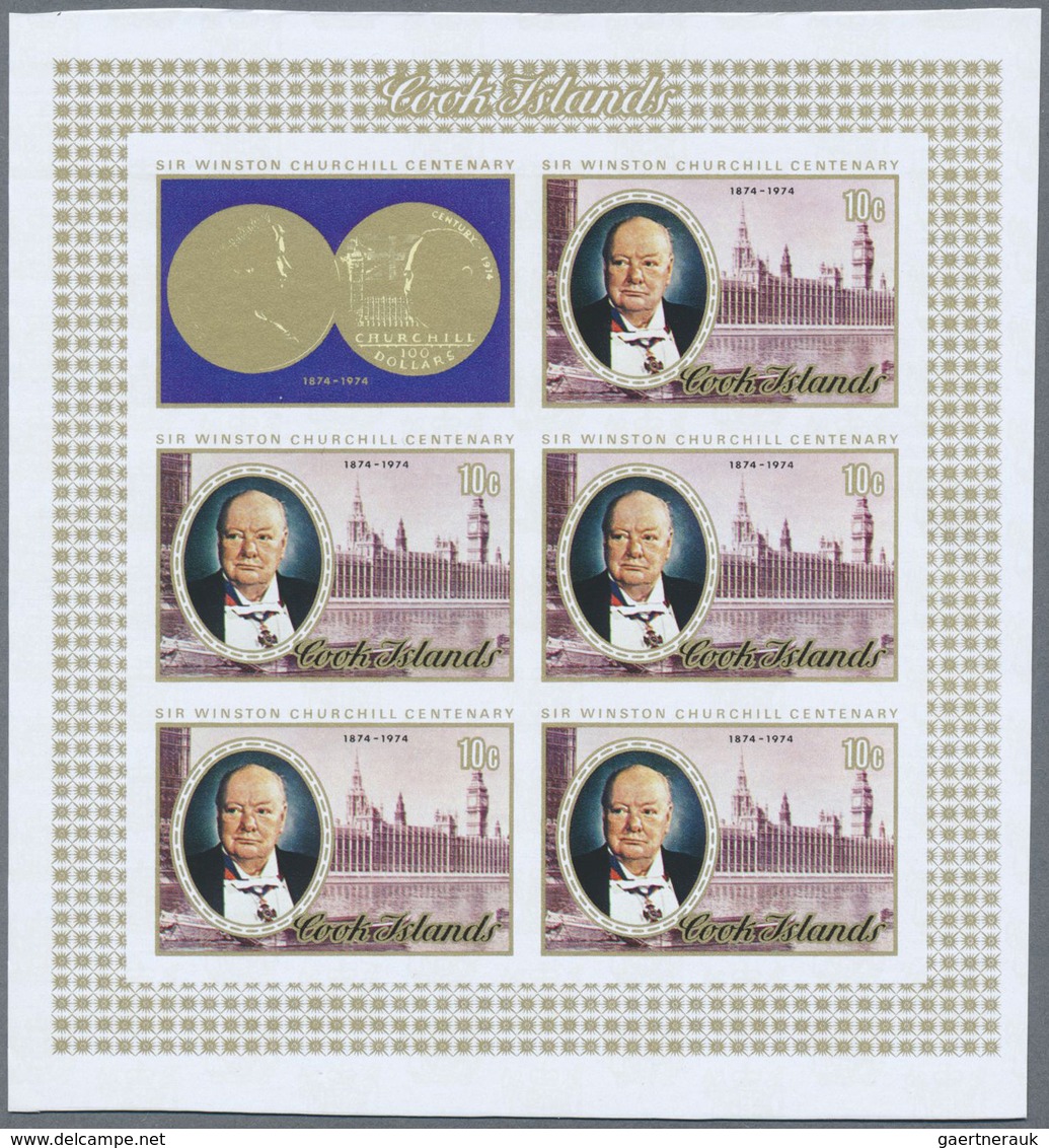 ** Thematik: Persönlichkeiten - Churchill / Personalities - Churchill: 1974, Cook Islands. Complete Set - Sir Winston Churchill