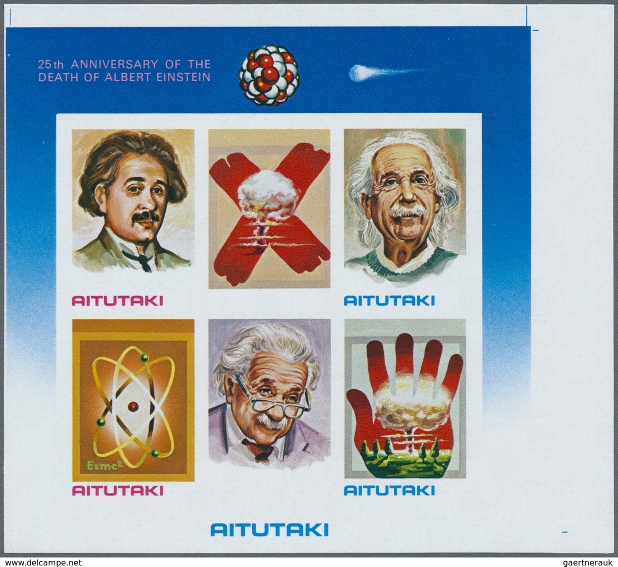 ** Thematik: Persönlichkeiten - Einstein / Personalities - Einstein: 1980, AITUTAKI: 25th Anniversary O - Albert Einstein