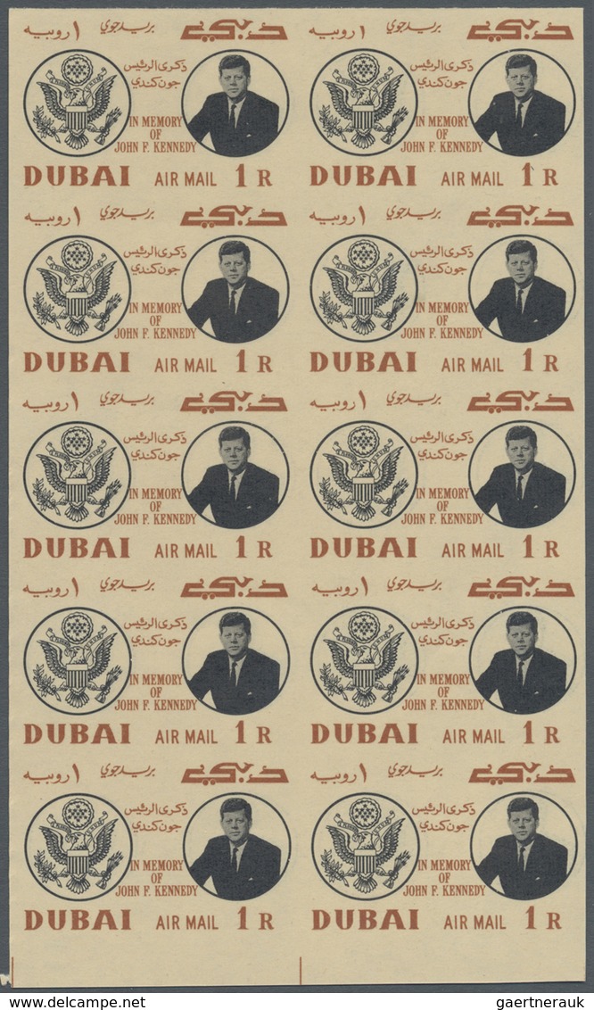 ** Thematik: Persönlichkeiten - Kennedy / Personalities - Kennedy: 1964, Dubai, 1r. "J.F.Kennedy" Imper - Kennedy (John F.)