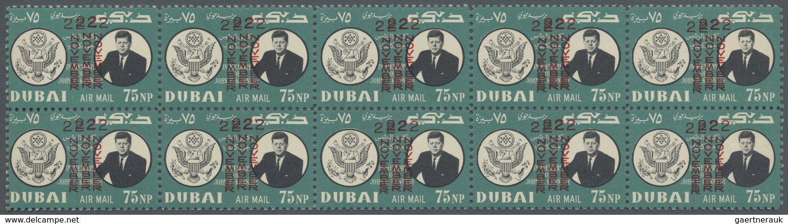 ** Thematik: Persönlichkeiten - Kennedy / Personalities - Kennedy: 1964, Dubai, 75np. "J.F.Kennedy" Per - Kennedy (John F.)