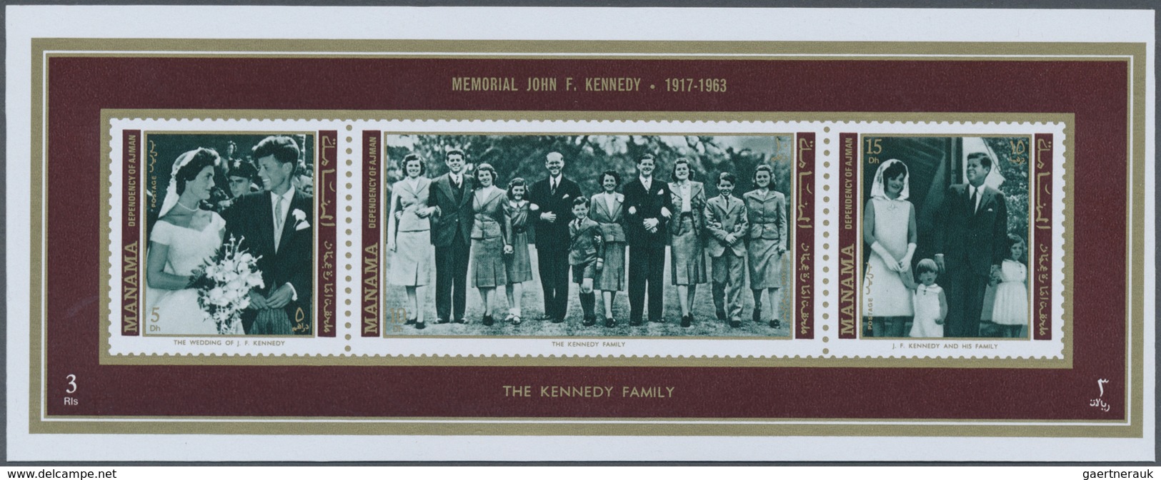 ** Thematik: Persönlichkeiten - Kennedy / Personalities - Kennedy: 1971, Manama. Complete Set JOHN F. K - Kennedy (John F.)