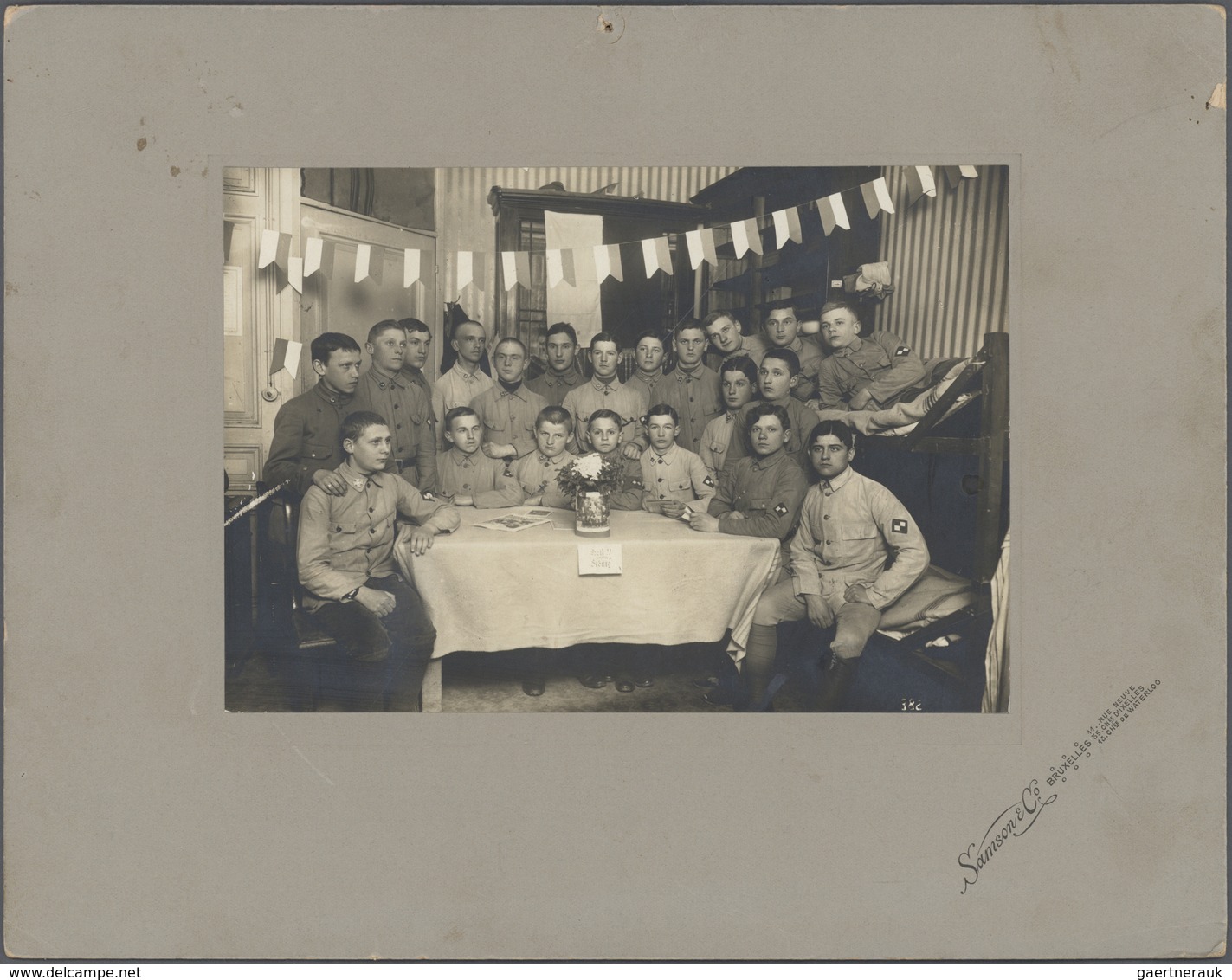 Thematik: Pfadfinder / Boy Scouts:  1914/1918 (ca): Foto 1.WK Deutscher Pfadfinder Kommandantur Brüs - Other & Unclassified