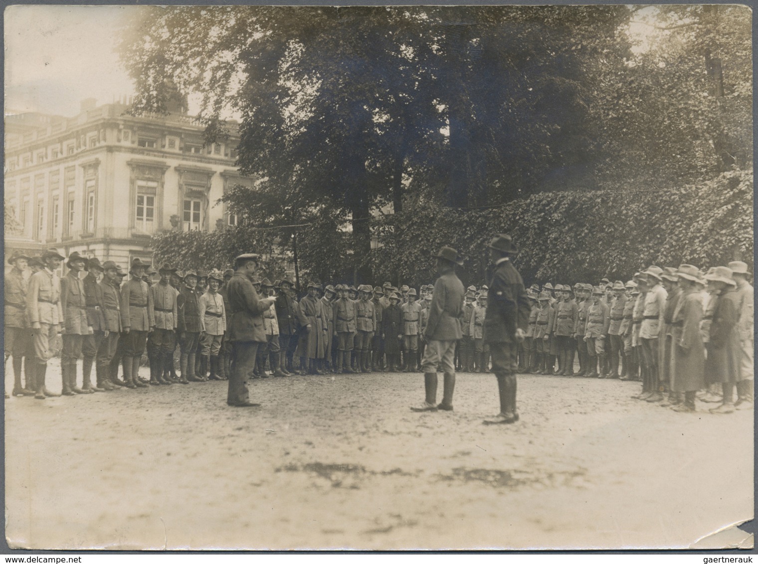 Thematik: Pfadfinder / Boy Scouts: 1919: Foto 1.WK Deutscher Pfadfinder Appell Kommandantur Brüssel - Autres & Non Classés