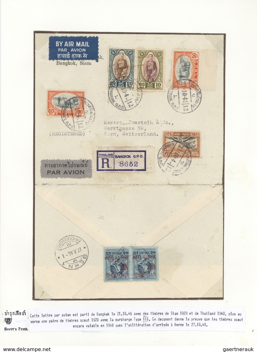 Br Thematik: Pfadfinder / Boy Scouts: 1921, Thailand, Scouts, 3rd Issue, 15s. + 5s. Blue On Blued, Hori - Andere & Zonder Classificatie