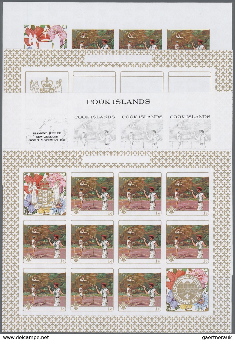 ** Thematik: Pfadfinder / Boy Scouts: 1969, Cook Islands. Imperforate, Progressive Proof (8 Phases) For - Andere & Zonder Classificatie