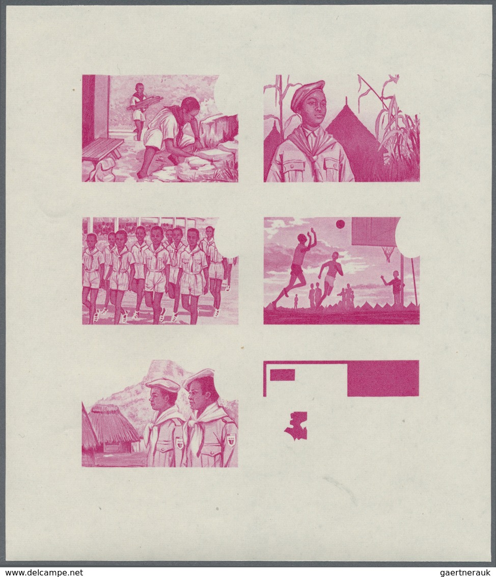 ** Thematik: Pfadfinder / boy scouts: 1969, SCOUTS IN GUINEA - 8 items; progressive plate proofs for th