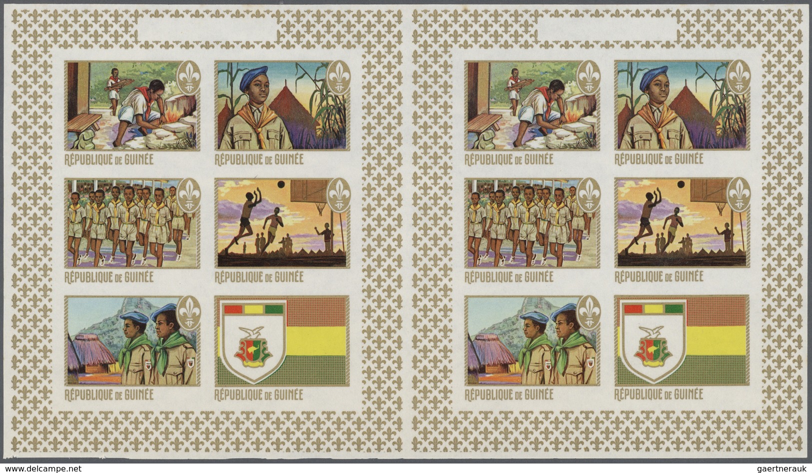 ** Thematik: Pfadfinder / Boy Scouts: 1969, SCOUTS IN GUINEA - 8 Items; Double Progressive Plate Proofs - Autres & Non Classés