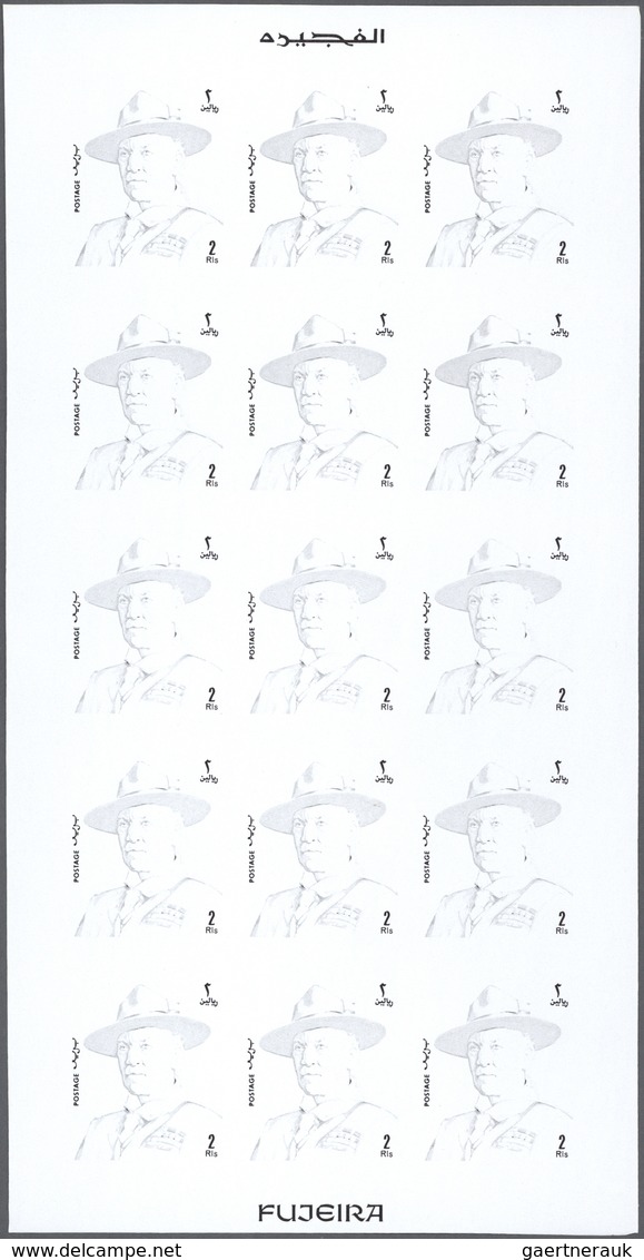 ** Thematik: Pfadfinder / boy scouts: 1970, Fujeira. Progressive proof in 8 phases (color separations)