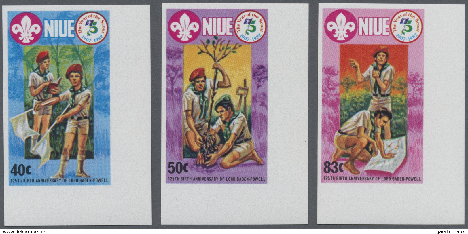 ** Thematik: Pfadfinder / Boy Scouts: 1983, Niue. Complete Set (3 Values) "The 125th Anniversary Of The - Andere & Zonder Classificatie