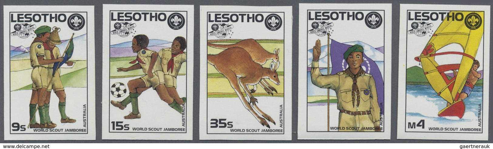 ** Thematik: Pfadfinder / Boy Scouts: 1987, Lesotho. Complete Set 16TH WORLD SCOUT JAMBOREE, AUSTRALIA - Sonstige & Ohne Zuordnung