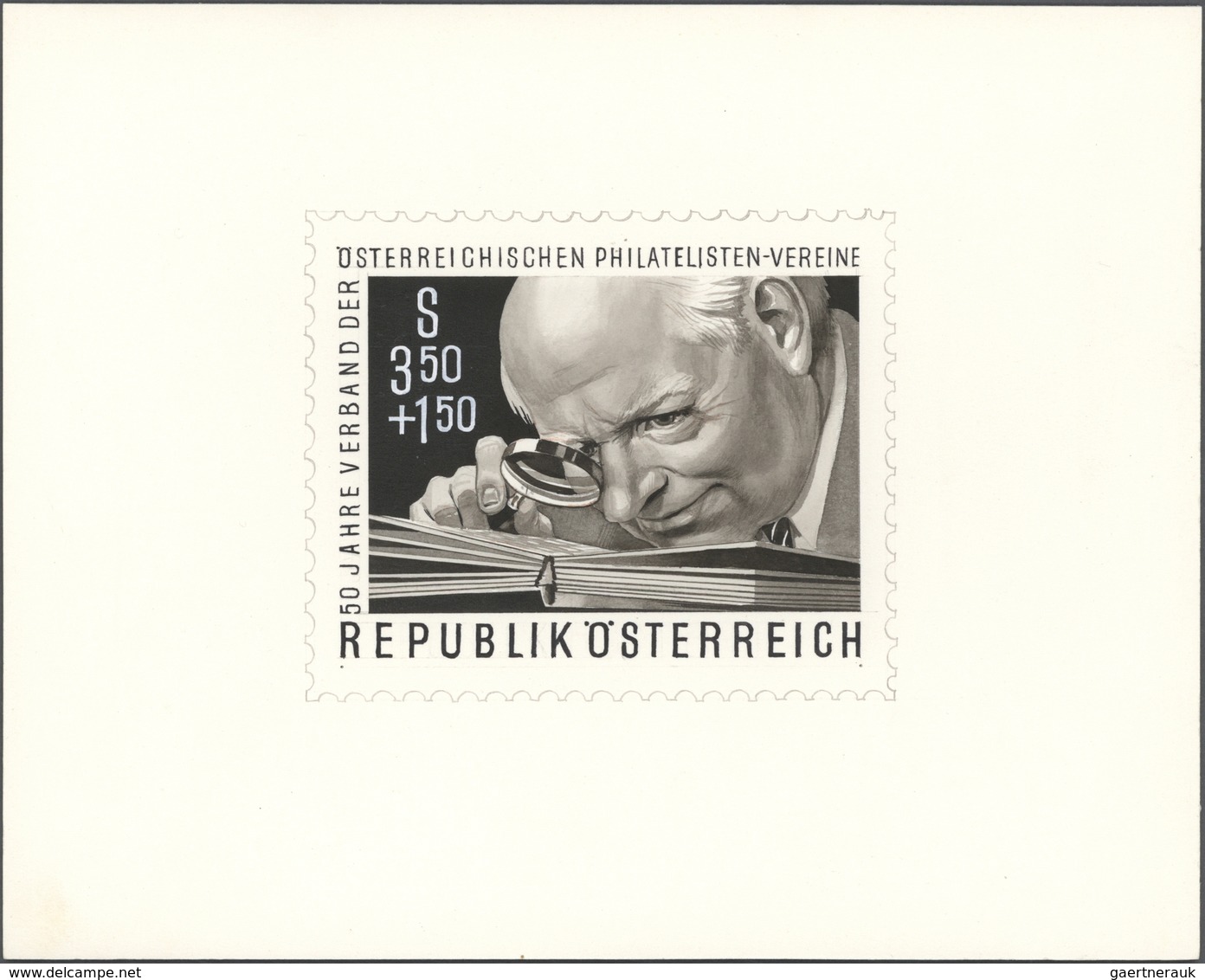 Thematik: Philatelie / Philately: 1971, Austria. Original Artist's Painting By Prof. Otto Stefferl F - Autres & Non Classés