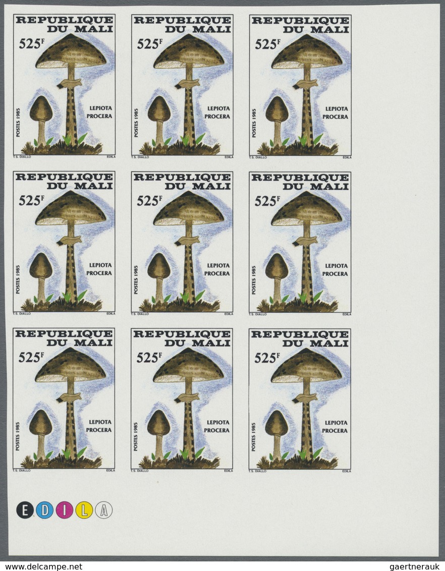 ** Thematik: Pilze / Mushrooms: 1985, MALI: Mushrooms Complete Set Of Four Values In IMPERFORATE Blocks - Paddestoelen