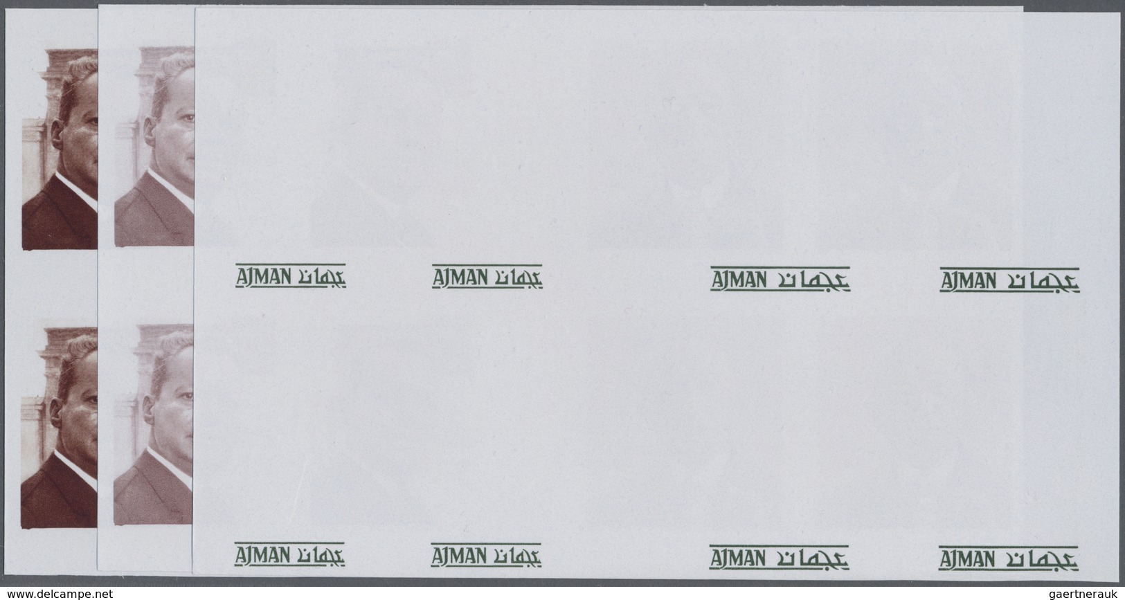 ** Thematik: Politik / Politics: 1972, Ajman. Progressive Proofs In 5 Phases (color Separations) For 2 - Non Classés