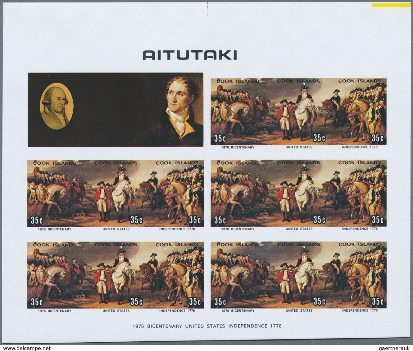 ** Thematik: Politik / Politics: 1976, Aitutaki. Lot Of 3 Imperforate Miniature Proof Sheets Lacking Go - Non Classés