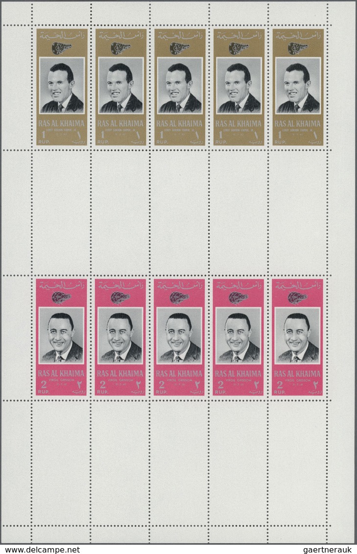 ** Thematik: Raumfahrt / Astronautics: 1966, Ras Al Khaima, American Astronauts, Four Sheets With Five - Autres & Non Classés