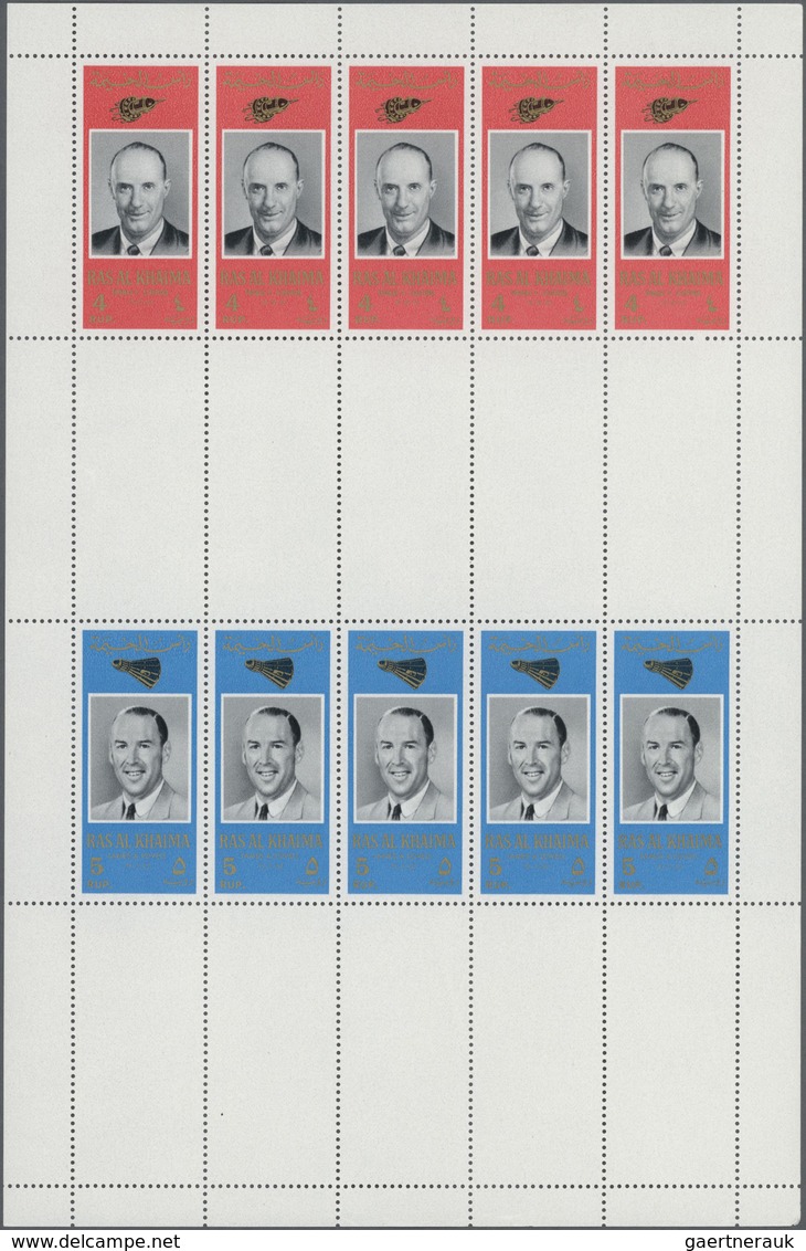 ** Thematik: Raumfahrt / Astronautics: 1966, Ras Al Khaima, American Astronauts, Four Sheets With Five - Autres & Non Classés