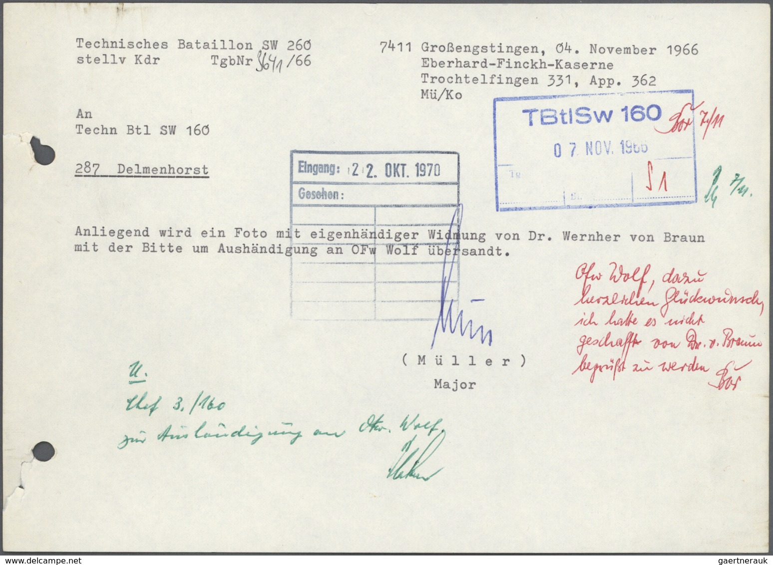 Br Thematik: Raumfahrt / Astronautics: 1966. Large-size Black And White Photograph (190x260 Mm) Showing - Autres & Non Classés