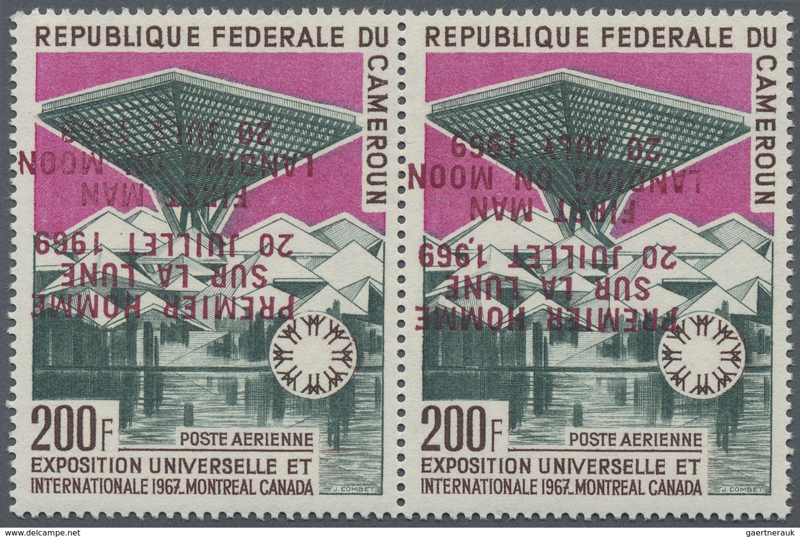 ** Thematik: Raumfahrt / Astronautics: 1969, KAMERUN: First Moon Landing Of Apollo 11 200fr. With INVER - Andere & Zonder Classificatie