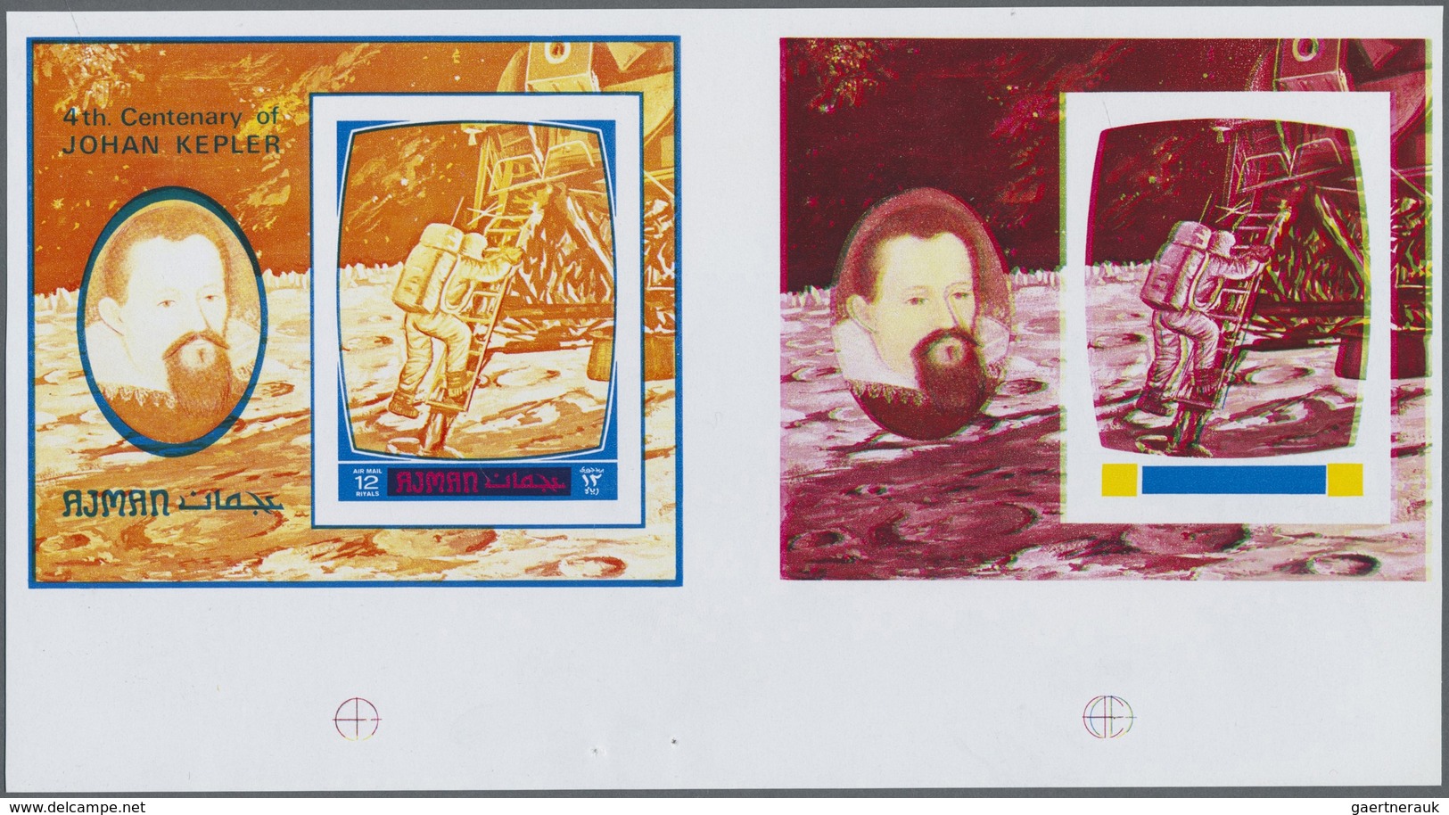 ** Thematik: Raumfahrt / Astronautics: 1971, Ajman. Collective, Progressive Proof (6 Phases) In Horizon - Autres & Non Classés