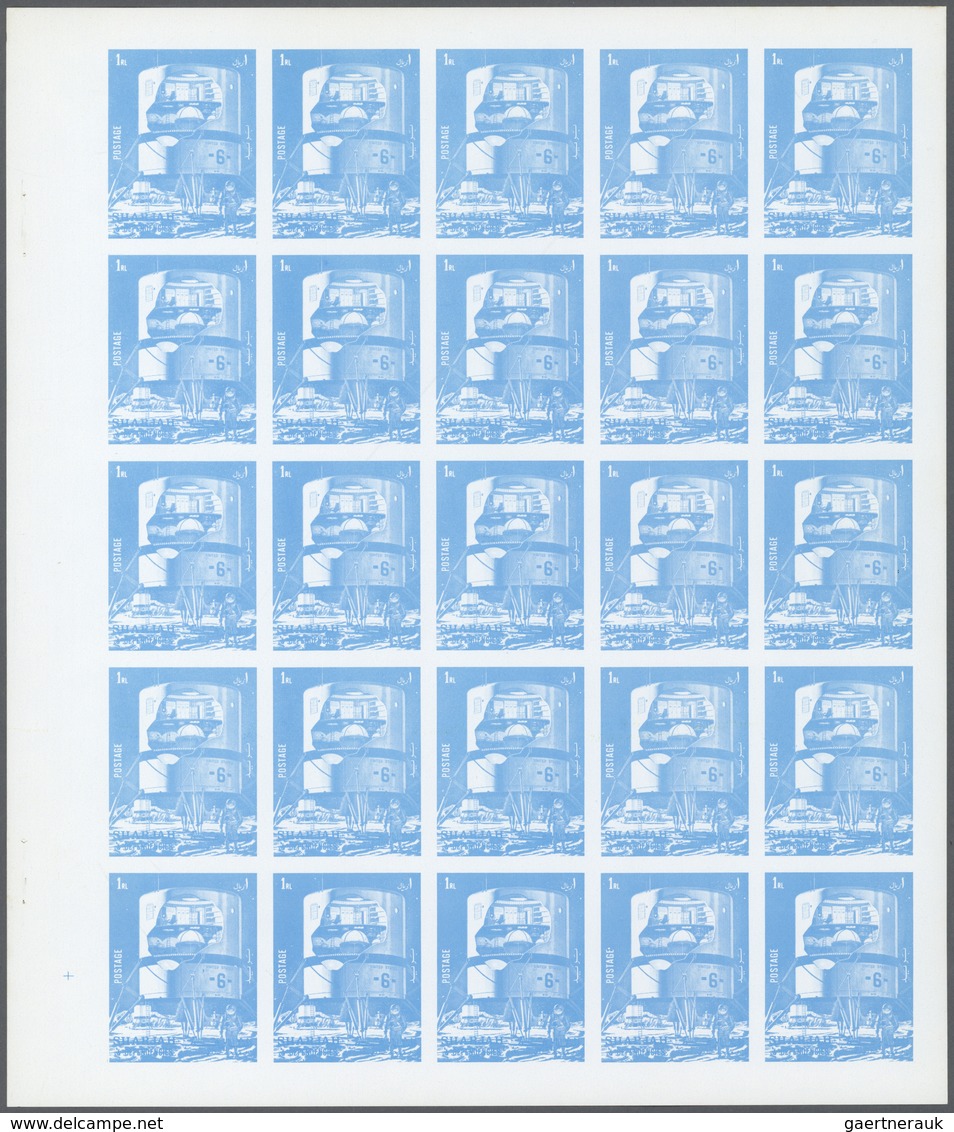 ** Thematik: Raumfahrt / Astronautics: 1972. Sharjah. Progressive Proof (5 Phases) In Complete Sheets O - Andere & Zonder Classificatie