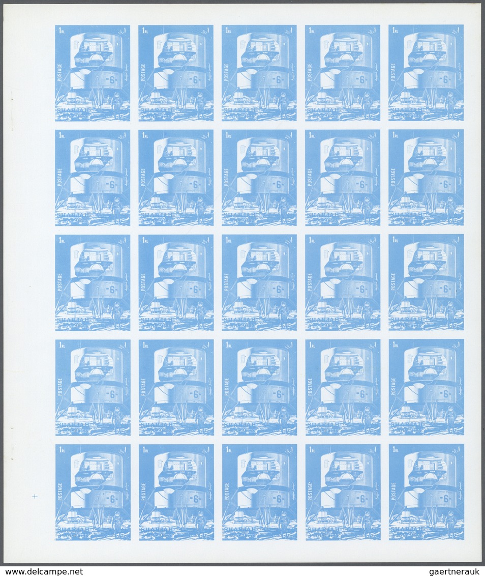 ** Thematik: Raumfahrt / Astronautics: 1972. Sharjah. Progressive Proof (5 Phases) In Complete Sheets O - Autres & Non Classés
