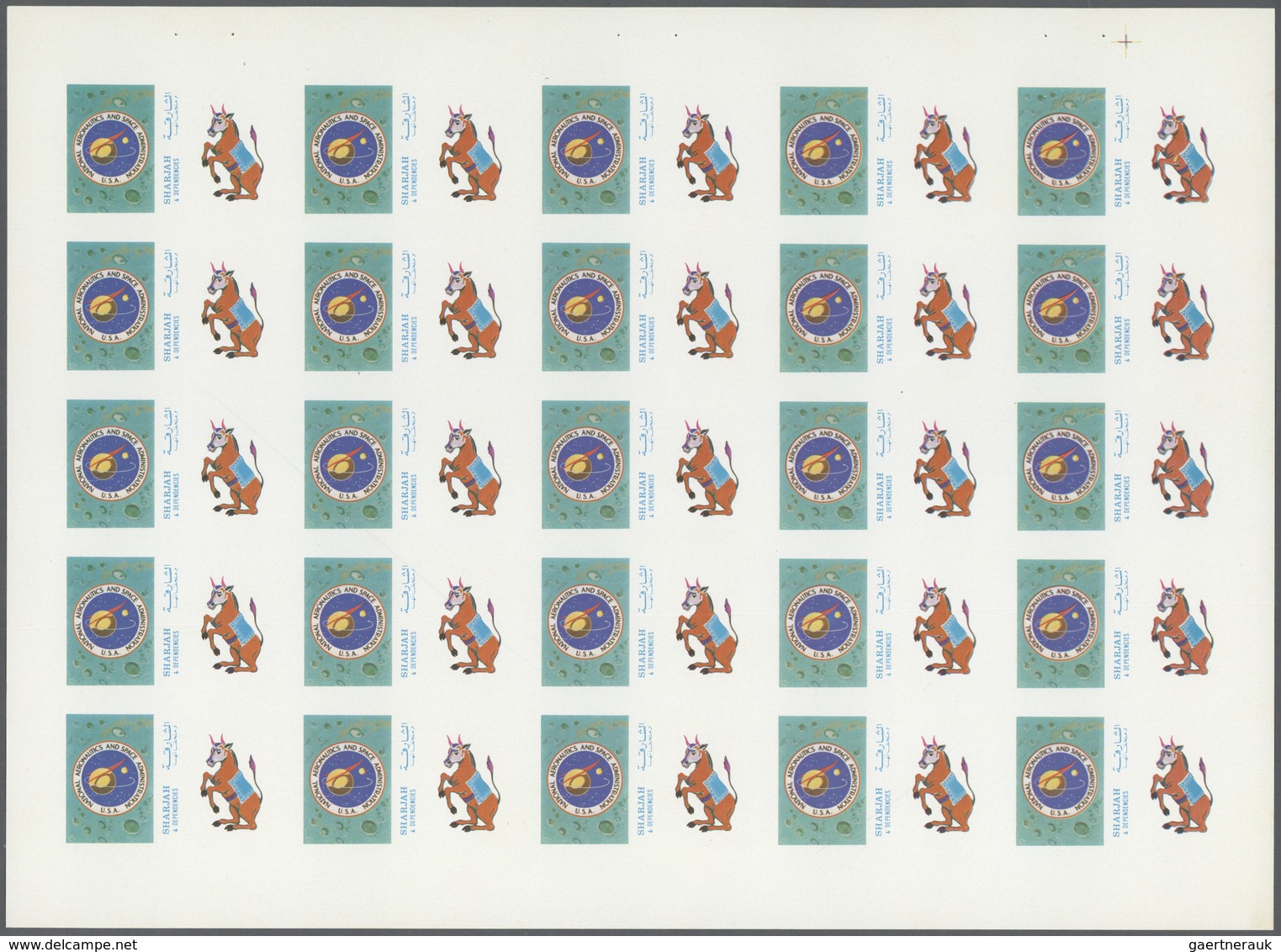 ** Thematik: Raumfahrt / Astronautics: 1972. Sharjah. Progressive Proof (6 Phases) In Complete Sheets O - Autres & Non Classés