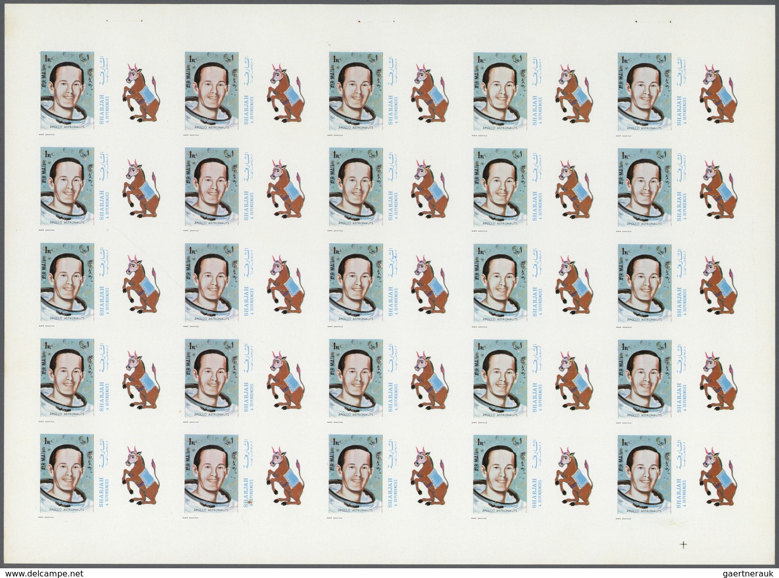 ** Thematik: Raumfahrt / Astronautics: 1972. Sharjah. Progressive Proof (6 Phases) In Complete Sheets O - Autres & Non Classés