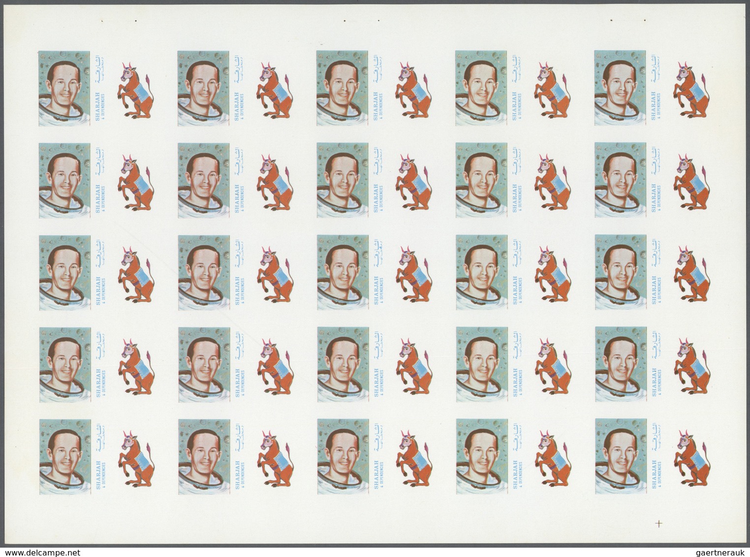 ** Thematik: Raumfahrt / Astronautics: 1972. Sharjah. Progressive Proof (6 Phases) In Complete Sheets O - Autres & Non Classés