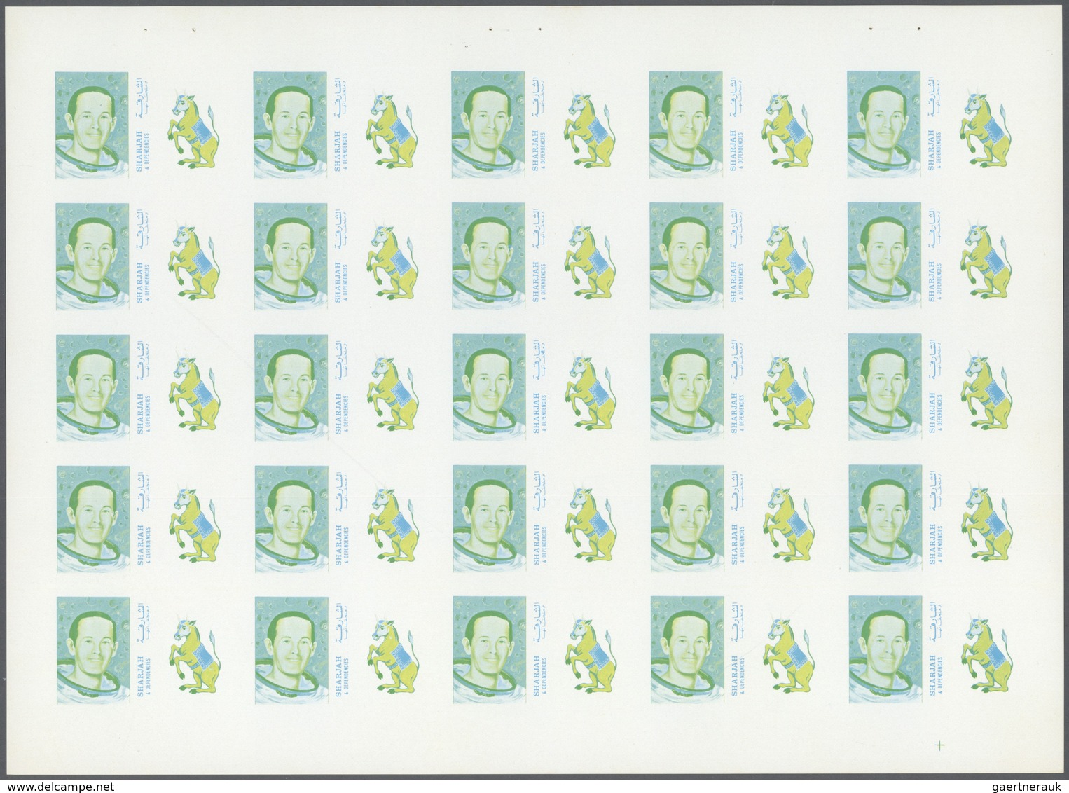 ** Thematik: Raumfahrt / Astronautics: 1972. Sharjah. Progressive Proof (6 Phases) In Complete Sheets O - Autres & Non Classés