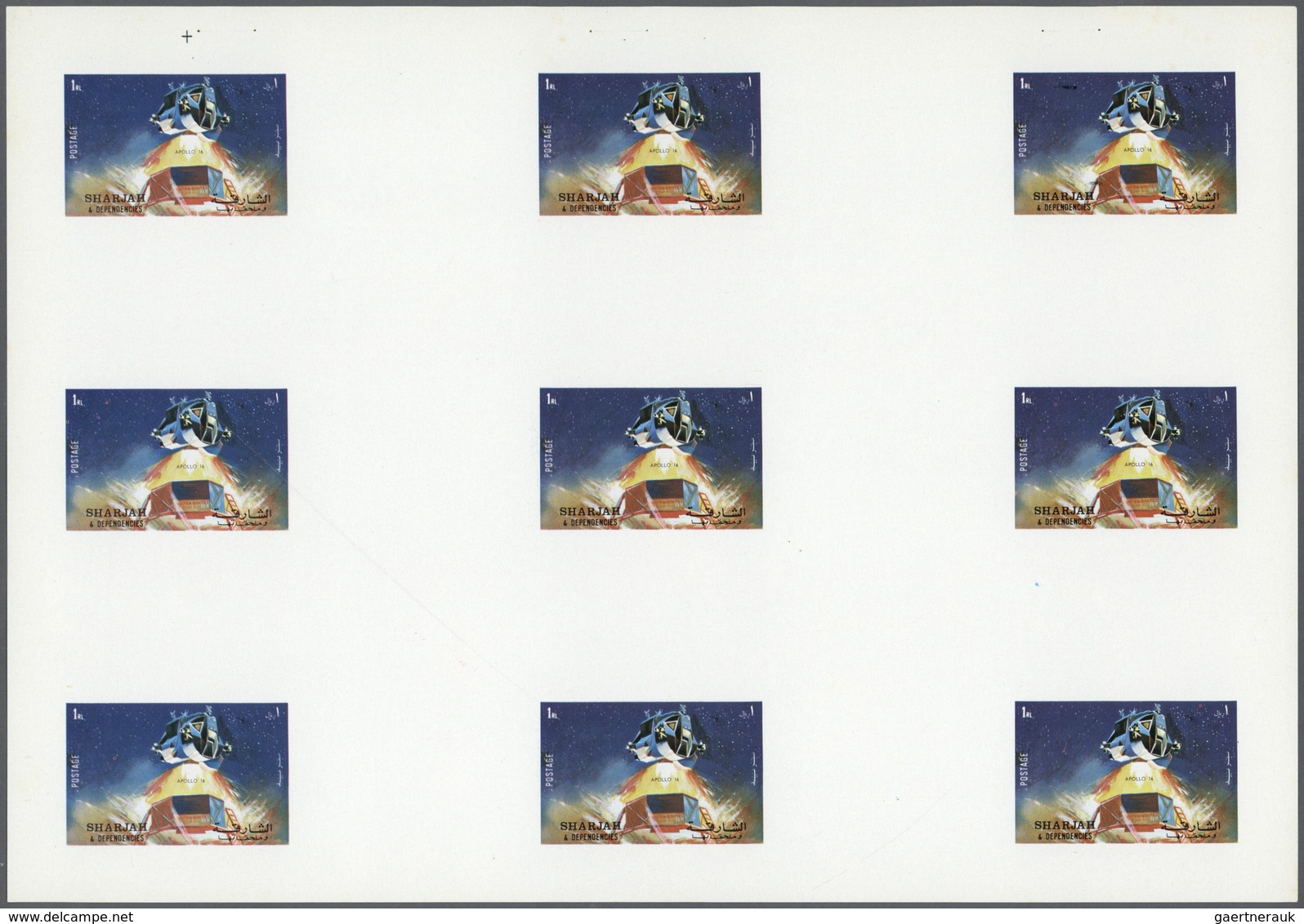 ** Thematik: Raumfahrt / Astronautics: 1972. Sharjah. Progressive Proof (6 Phases) In Complete Sheets C - Autres & Non Classés