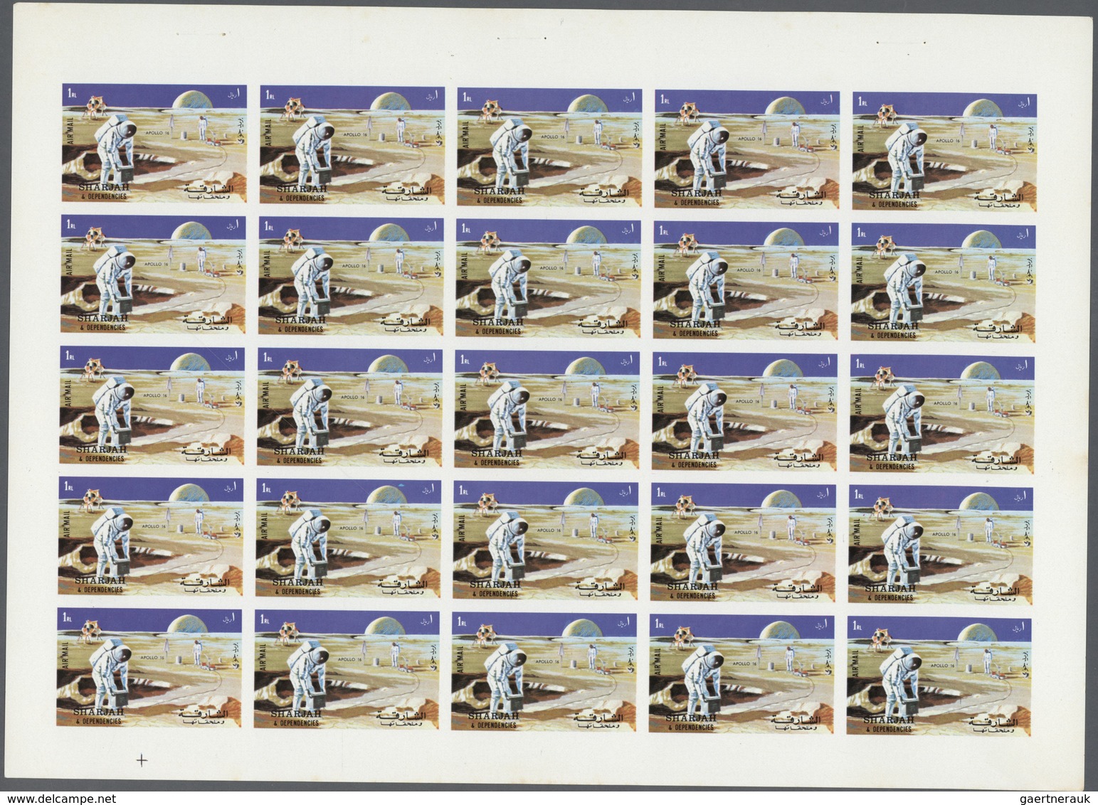 ** Thematik: Raumfahrt / Astronautics: 1972. Sharjah. Progressive Proof (5 Phases) In Complete Sheets O - Autres & Non Classés