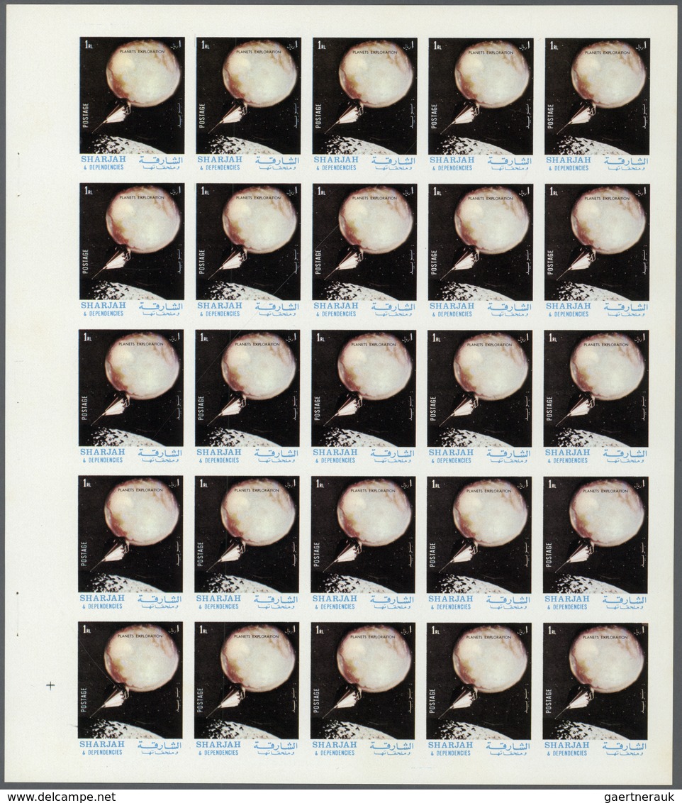 ** Thematik: Raumfahrt / Astronautics: 1972. Sharjah. Progressive Proof (5 Phases) In Complete Sheets O - Autres & Non Classés