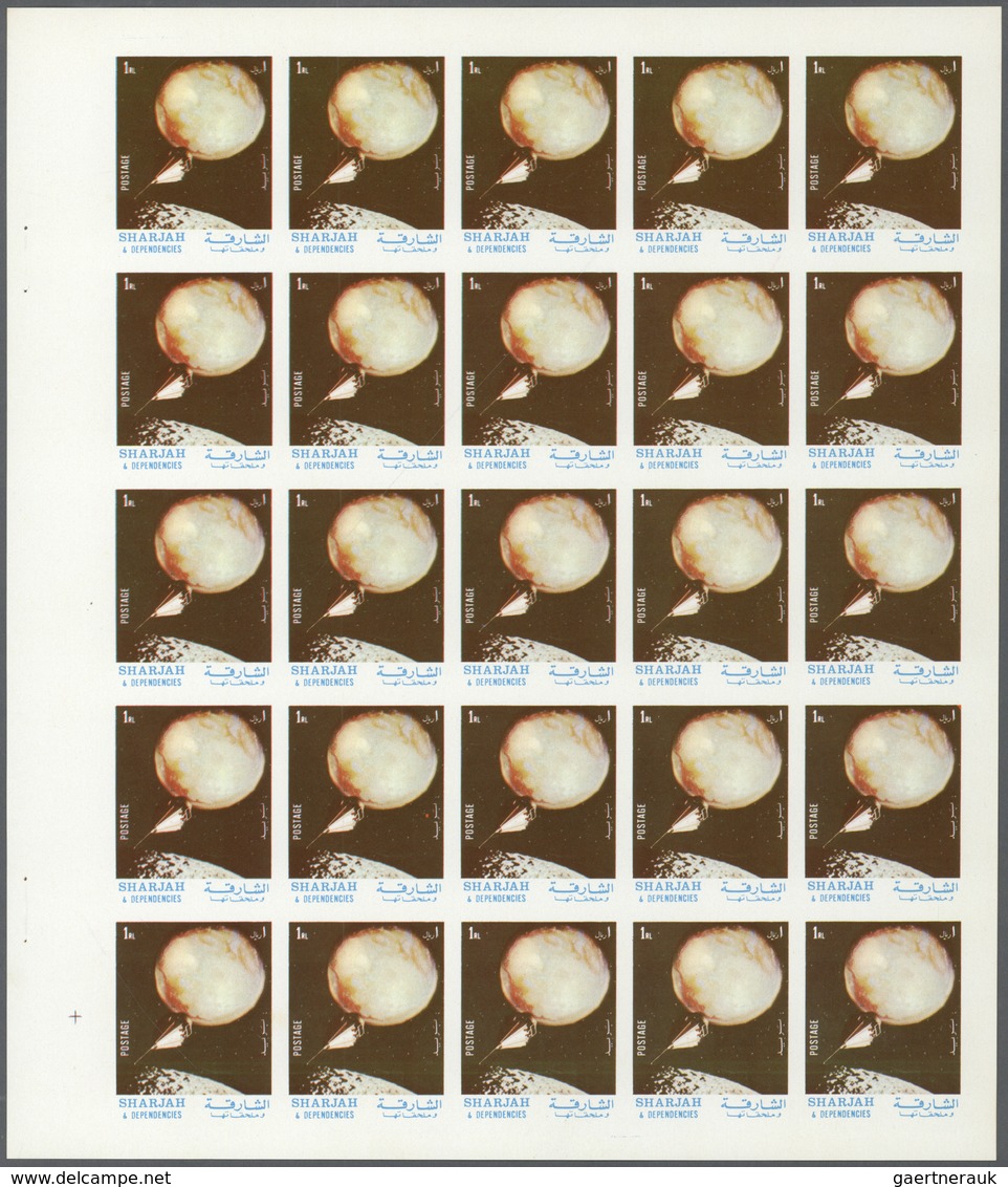 ** Thematik: Raumfahrt / Astronautics: 1972. Sharjah. Progressive Proof (5 Phases) In Complete Sheets O - Autres & Non Classés