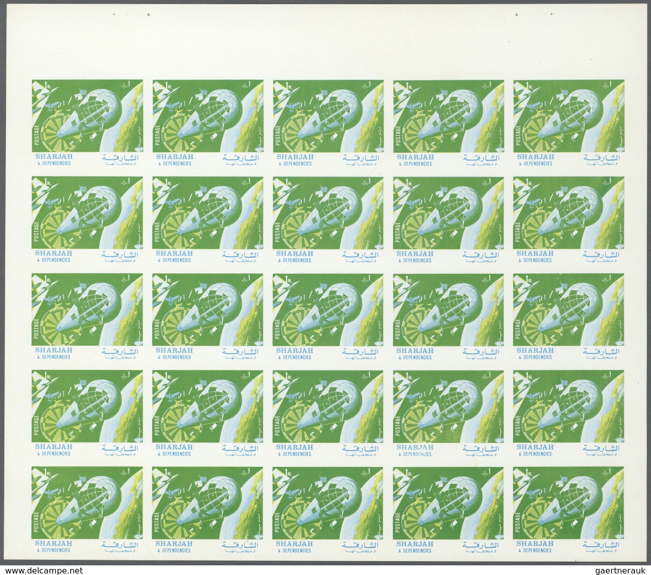 ** Thematik: Raumfahrt / Astronautics: 1972. Sharjah. Progressive Proof (5 Phases) In Complete Sheets O - Autres & Non Classés