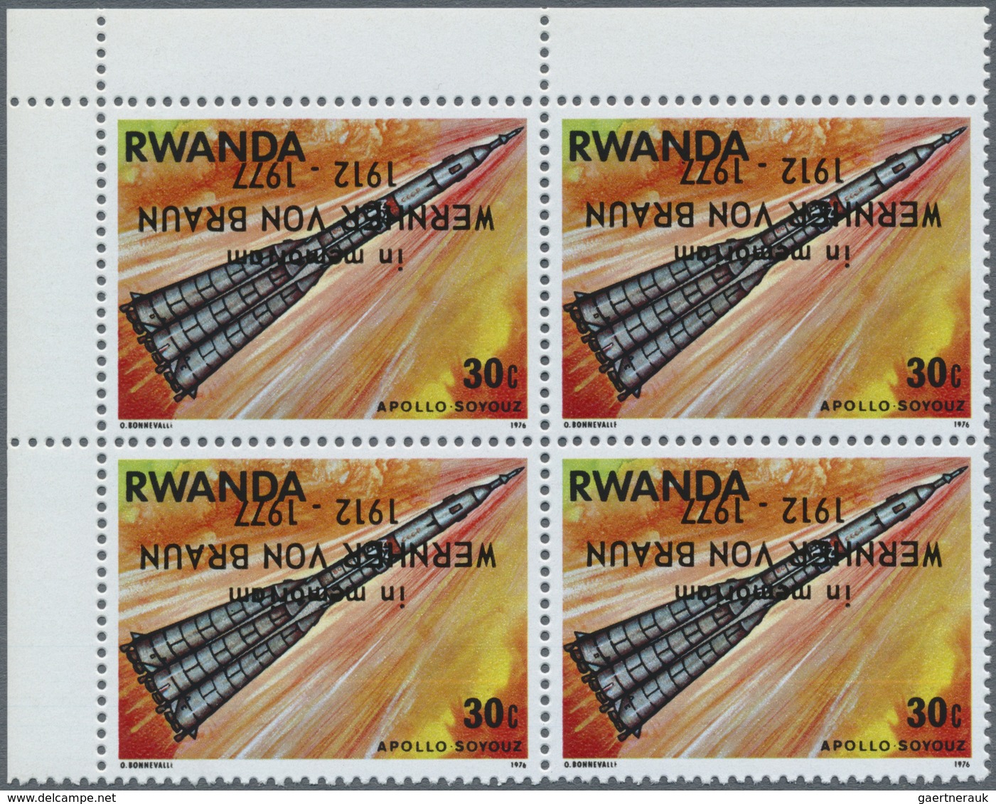 ** Thematik: Raumfahrt / Astronautics: 1977, RUANDA: Apollo-Sojuz Programme Complete Set Of Eight With - Autres & Non Classés