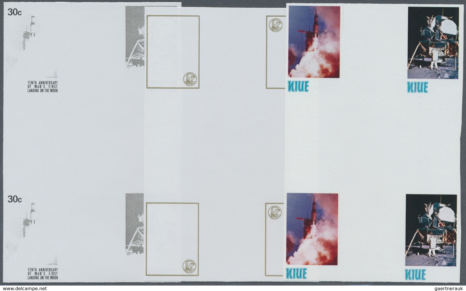 ** Thematik: Raumfahrt / Astronautics: 1979, Niue. Progressive Proof (6 Phases) In Cross Gutter Blocks - Autres & Non Classés