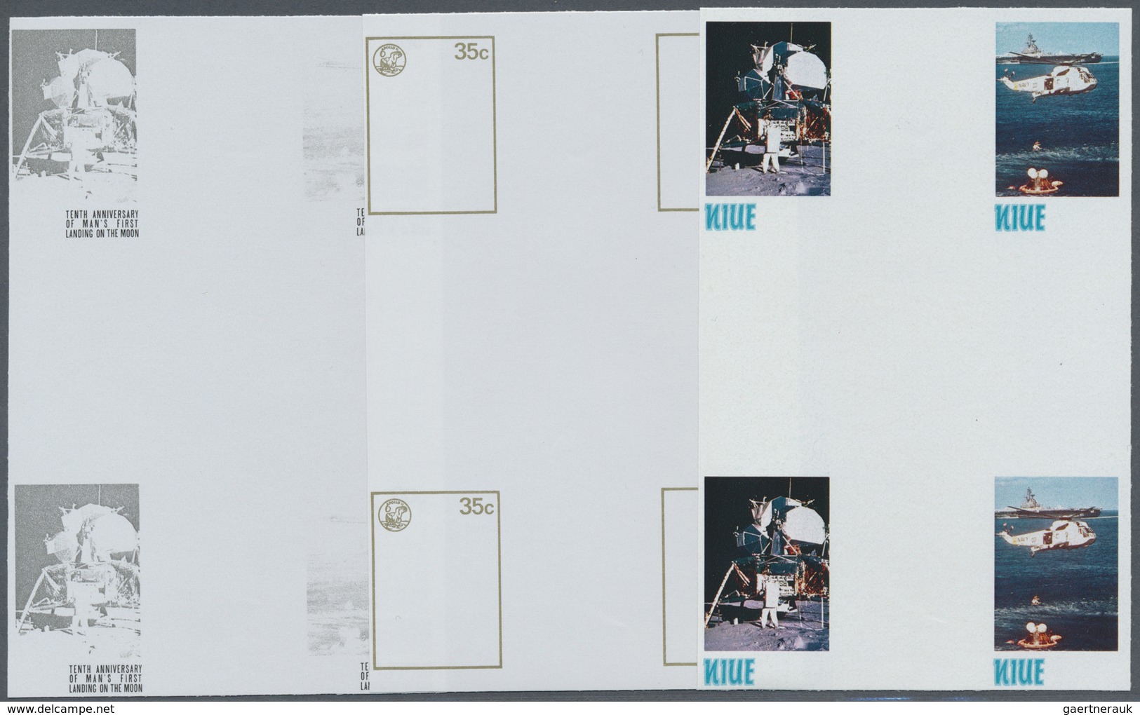 ** Thematik: Raumfahrt / Astronautics: 1979, Niue. Progressive Proof (6 Phases) In Cross Gutter Blocks - Autres & Non Classés