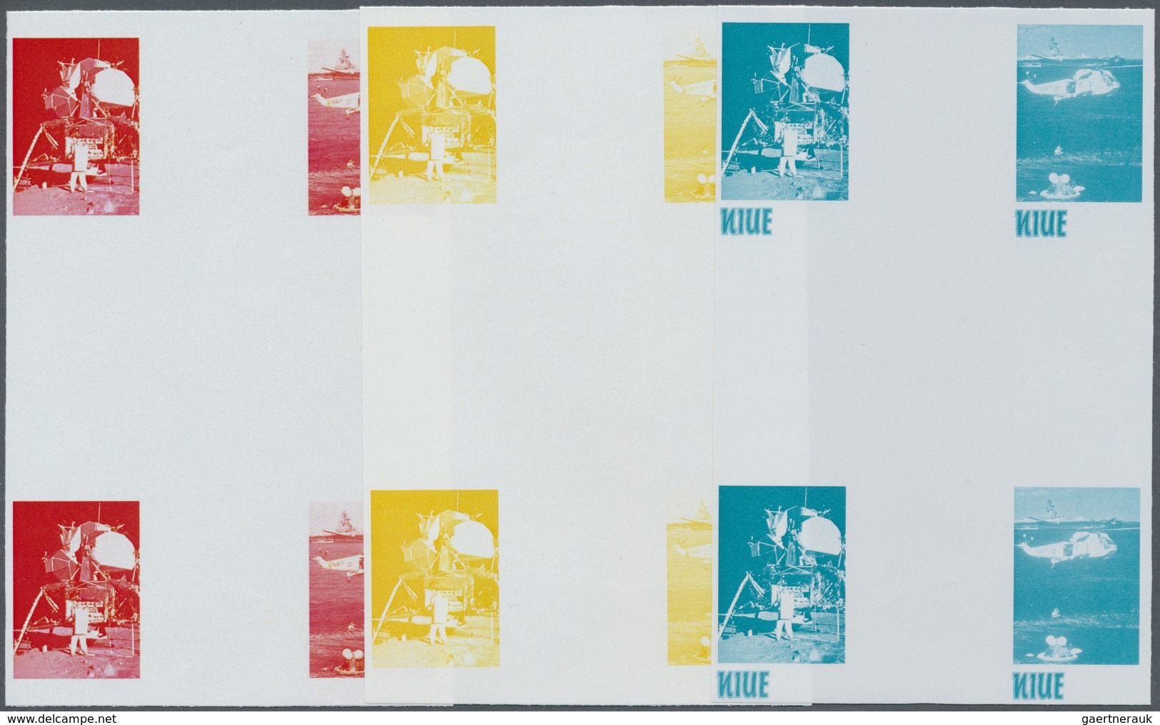 ** Thematik: Raumfahrt / Astronautics: 1979, Niue. Progressive Proof (6 Phases) In Cross Gutter Blocks - Autres & Non Classés