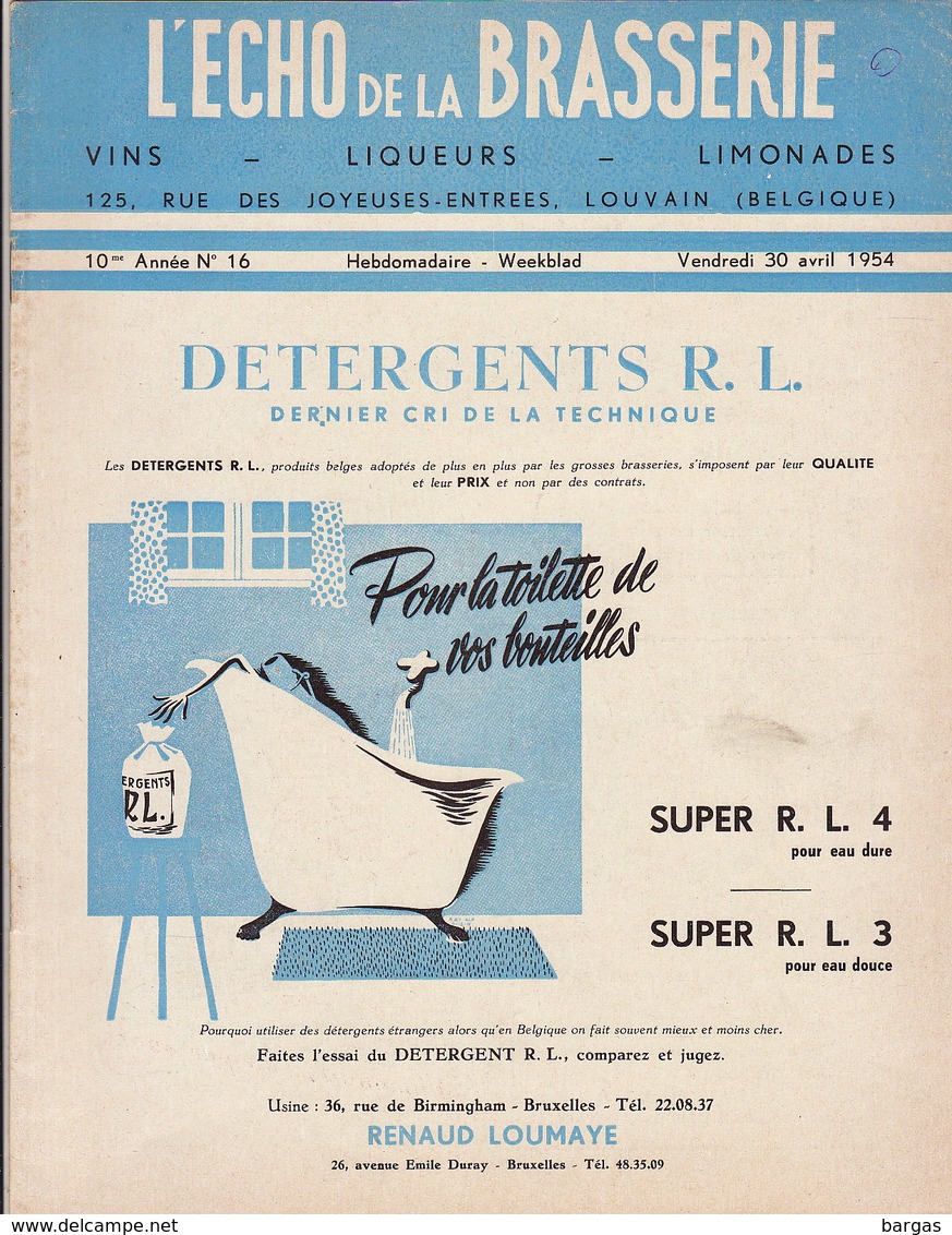Revue L'ECHO DE LA BRASSERIE Biere Limonade Liqueur - Sonstige & Ohne Zuordnung