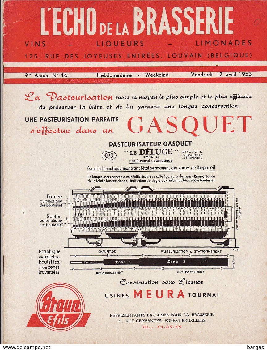 Revue L'ECHO DE LA BRASSERIE Biere Limonade Liqueur - Sonstige & Ohne Zuordnung