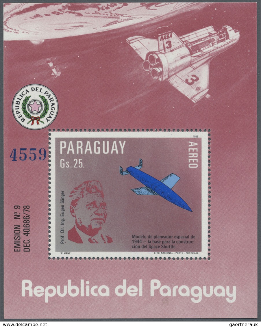 ** Thematik: Raumfahrt / Astronautics: 1983, PARAGUAY: Deutsche Raketentechnik Kompl. Satz Mit Drei Wer - Autres & Non Classés