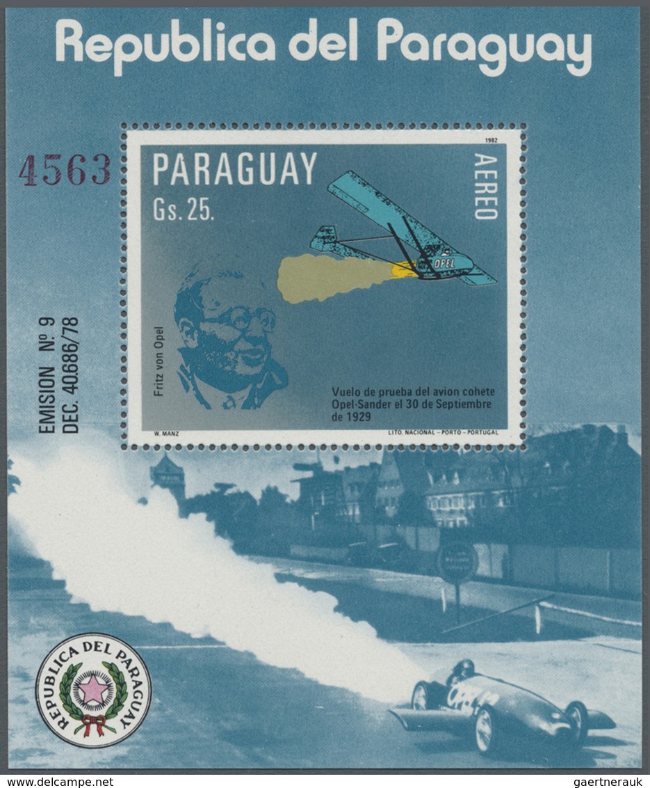 ** Thematik: Raumfahrt / Astronautics: 1983, PARAGUAY: Deutsche Raketentechnik Kompl. Satz Mit Drei Wer - Autres & Non Classés