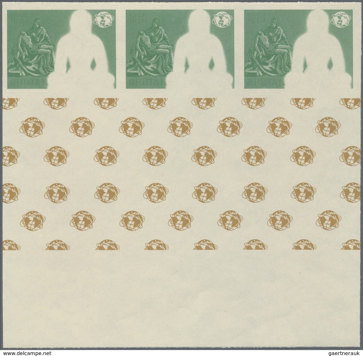 ** Thematik: Religion / religion: 1965, Bhutan. Progressive proof (10 phases) in blocks of 3 vertical g