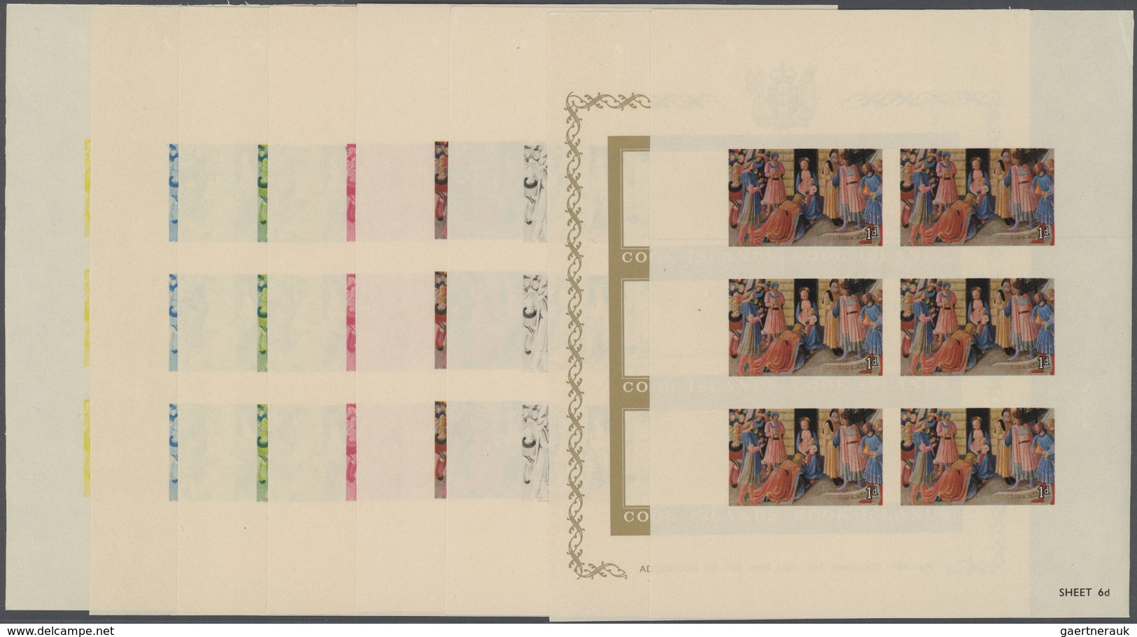 ** Thematik: Religion / Religion: 1966, Cook Islands. Progressive Proof (8 Phases) In Miniature Sheets - Autres & Non Classés