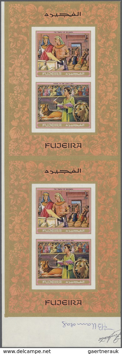 ** Thematik: Religion / Religion: 1970, Fujeira. Imperforate Vertical Proof Pair For The Souvenir Sheet - Autres & Non Classés