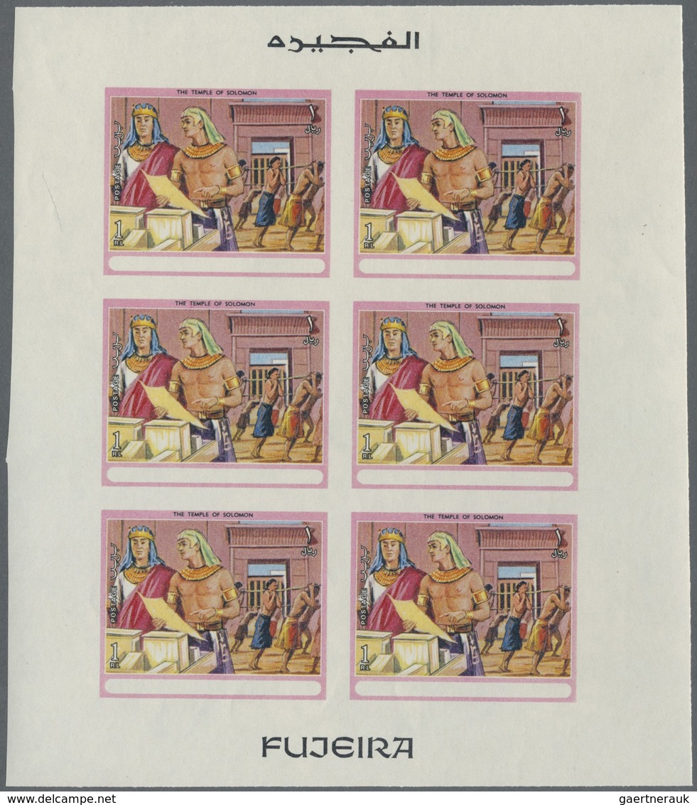 ** Thematik: Religion / Religion: 1970, Fujeira. Progressive Proof (7 Phases) In Miniature Sheets Of 6 - Autres & Non Classés