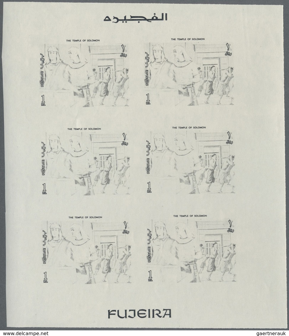 ** Thematik: Religion / Religion: 1970, Fujeira. Progressive Proof (7 Phases) In Miniature Sheets Of 6 - Autres & Non Classés