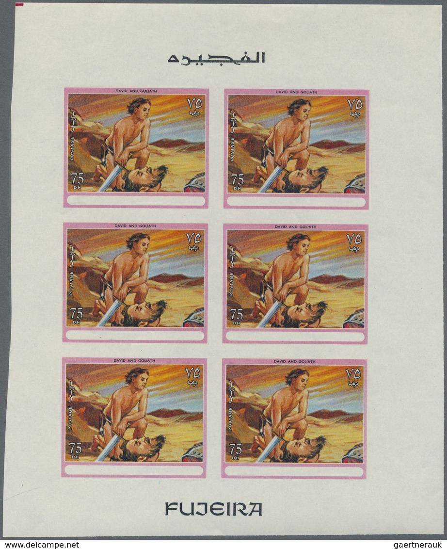 ** Thematik: Religion / Religion: 1970, Fujeira. Progressive Proof (7 Phases) In Miniature Sheets Of 6 - Andere & Zonder Classificatie