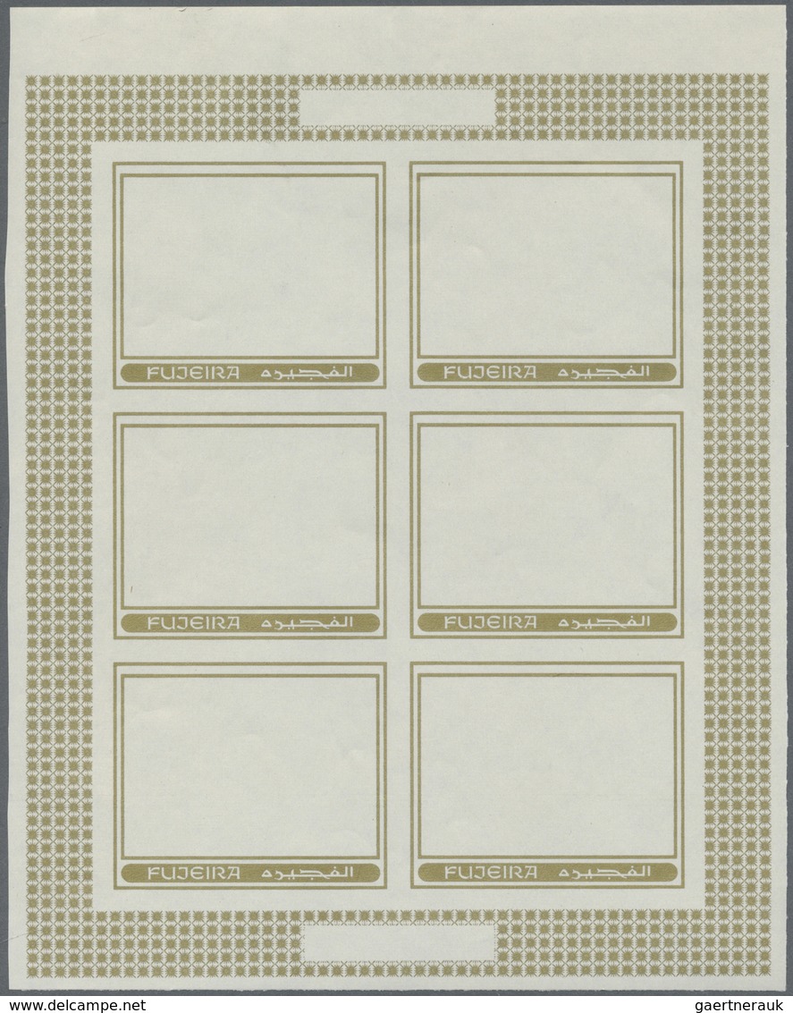 ** Thematik: Religion / religion: 1970, Fujeira. Progressive proof (7 phases) in miniature sheets of 6