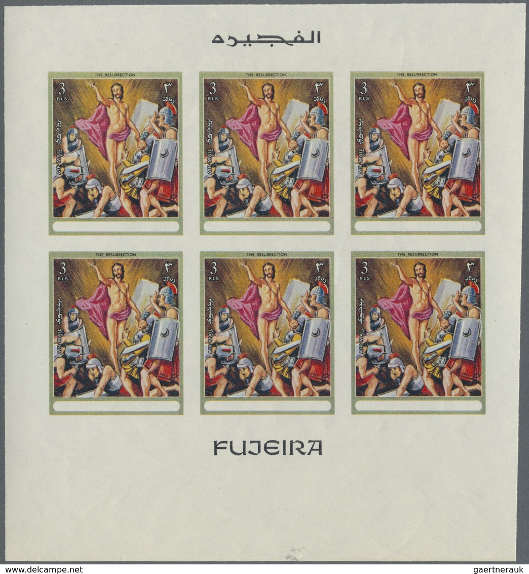 ** Thematik: Religion / Religion: 1970, Fujeira. Progressive Proof (7 Phases) In Miniature Sheets Of 6 - Andere & Zonder Classificatie